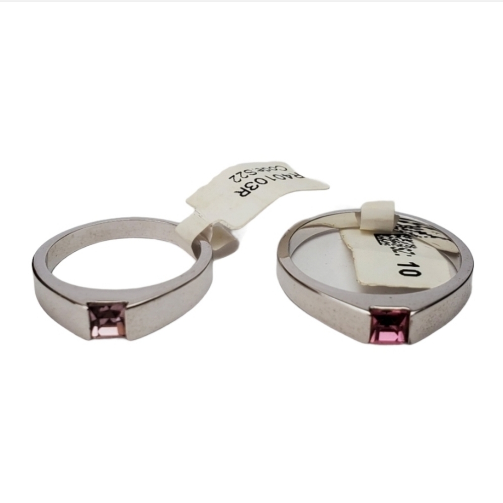 Silver Plated Pink band ring sizes 4 7 8 9 10 delicate *
